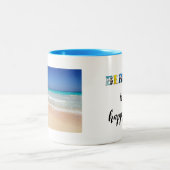 Bermuda de bal is mijn gelukkige plek tweekleurige koffiemok (Center)