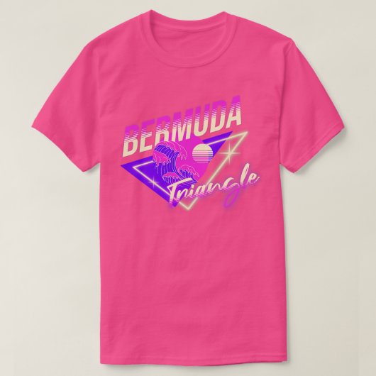 Bermuda Driehoek 80s retro neon T-shirt (Design voorkant)