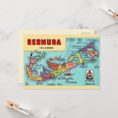 Bermuda Eiland 5x7 Kaart Ansichtkaart (Voorkant / Achterkant in situ)