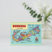 Bermuda Eiland Kaart Ansichtkaart (Staand voorkant)