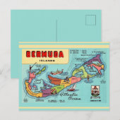 Bermuda Eiland Kaart Ansichtkaart (Voorkant / Achterkant)