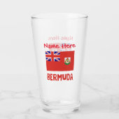 Bermuda en Bermudiaanse Vlag Rood Personalisatie Glas (Achterkant)