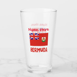 Bermuda en Bermudiaanse Vlag Rood Personalisatie Glas