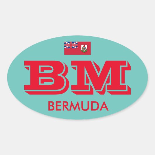 Bermuda - Euro-stijl ovale Sticker (Voorkant)