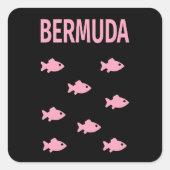 Bermuda Fish School Dark Color Vierkante Sticker (Voorkant)