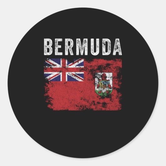 Bermuda Flag Distressed - Bermudian Flag Ronde Sticker (Voorkant)