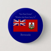Bermuda Flag en Motto Ronde Button 5,7 Cm (Voorkant)