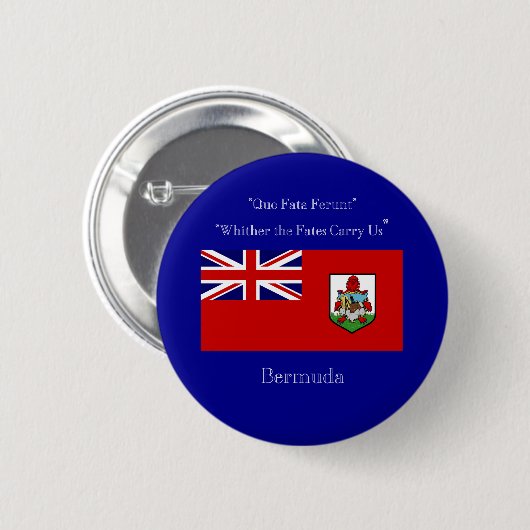 Bermuda Flag en Motto Ronde Button 5,7 Cm (Voorkant /achterkant)