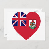 Bermuda Flag Heart Briefkaart (Voorkant / Achterkant)