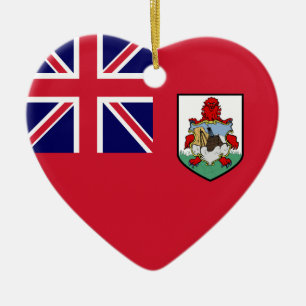 Bermuda Flag Heart Keramisch Ornament