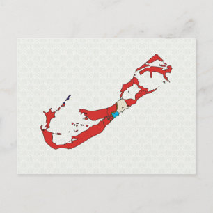 Bermuda Flag Map - volledige grootte Briefkaart