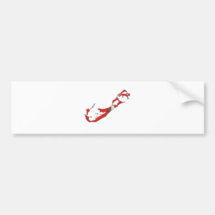 Bermuda Flag Map - volledige grootte Bumpersticker