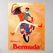 Bermuda, gelukkig stel op motorfiets rijden poster (Voorkant)