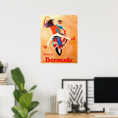 Bermuda, gelukkig stel op motorrit poster (Thuiskantoor)