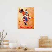 Bermuda, gelukkig stel op motorrit poster (Keuken)