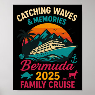 Bermuda gezinscruise 2025 vakantie T-shirt voor ma Poster