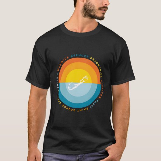 Bermuda grafische zonsondergang t-shirt (Voorkant)