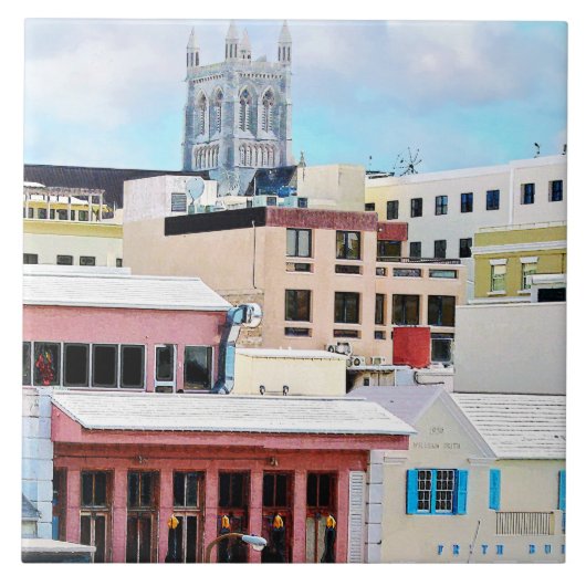 Bermuda - Hamilton Skyline Tegeltje (Voorkant)