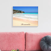 Bermuda Hoefijzer Bay Pink Sand Beach Canvas Afdruk (Insitu (Woonkamer))