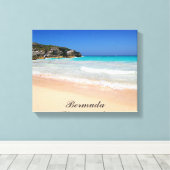 Bermuda Hoefijzer Bay Pink Sand Beach Canvas Afdruk (Insitu (Houten vloer))