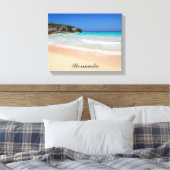 Bermuda Hoefijzer Bay Pink Sand Beach Canvas Afdruk (Insitu (Slaapkamer))