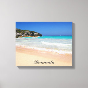 Bermuda Hoefijzer Bay Pink Sand Beach Canvas Afdruk