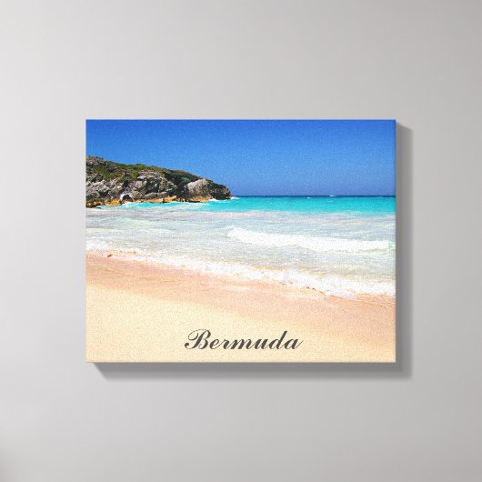 Bermuda Hoefijzer Bay Pink Sand Beach Canvas Afdruk (Voorkant)