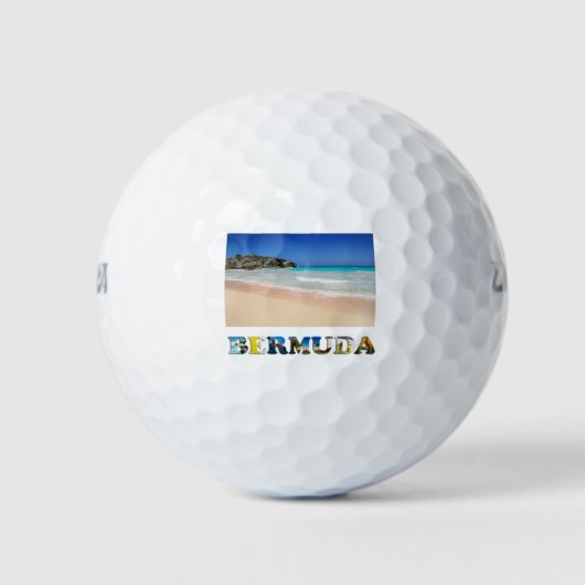 Bermuda Hoefijzer Bay Pink Sand Beach foto Golfballen (Voorkant)