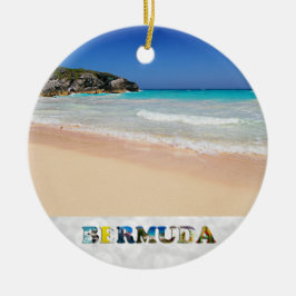 Bermuda Hoefijzer Bay Pink Sand Beach Kerstmis Keramisch Ornament