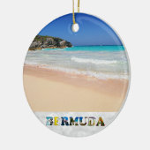 Bermuda Hoefijzer Bay Pink Sand Beach Kerstmis Keramisch Ornament (Links)