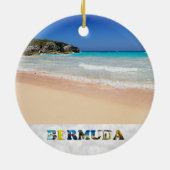 Bermuda Hoefijzer Bay Pink Sand Beach Kerstmis Keramisch Ornament (Achterkant)