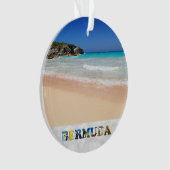 Bermuda Hoefijzer Bay Pink Sand Beach Kerstmis Ornament (voorkant)