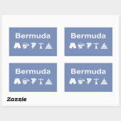 Bermuda Icons Monotone Dark Rechthoekige Sticker (Vel)