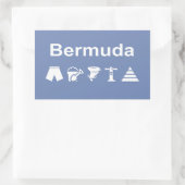 Bermuda Icons Monotone Dark Rechthoekige Sticker (Tas)