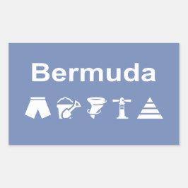 Bermuda Icons Monotone Dark Rechthoekige Sticker