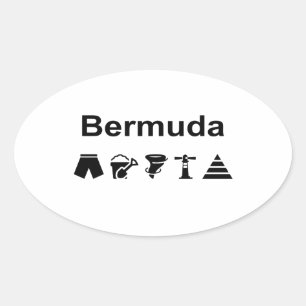 Bermuda Icons Monotone Light-Color Ovale Sticker