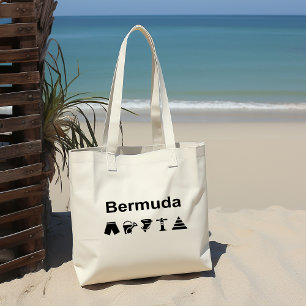 Bermuda Icons Monotone Light-Color Tote Bag