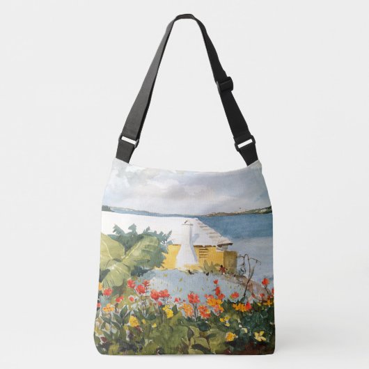 Bermuda Island Flowers Ocean House Canvas tas (Voorkant)