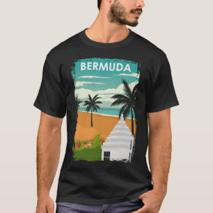 Bermuda Island Minimal Retro Travel Poster T-shirt