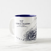  Bermuda-kaart, donkerblauw Tweekleurige Koffiemok (Voorkant links)