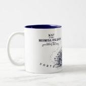  Bermuda-kaart, donkerblauw Tweekleurige Koffiemok (Links)