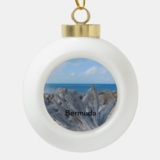 Bermuda kerstboomversiering keramische bal ornament (Voorkant)
