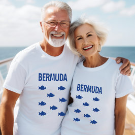 Bermuda Kleurrijke Visschool Lichtkleur T-shirt