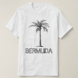 Bermuda-kokosnoot zwart-wit ontwerp t-shirt