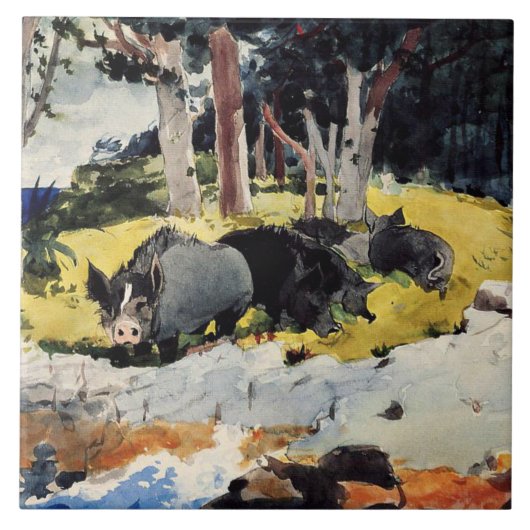 Bermuda-kolonisten, een schilderij van Winslow Hom Tegeltje (Voorkant)