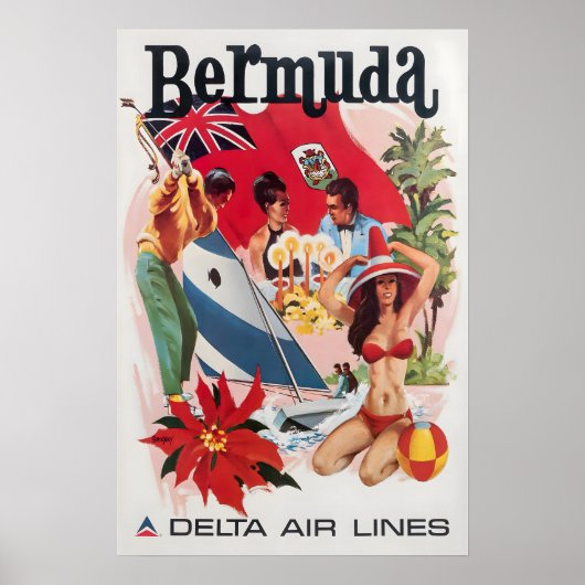 Bermuda Kunst Daniel Sweeney Print Delta Airlines (Voorkant)