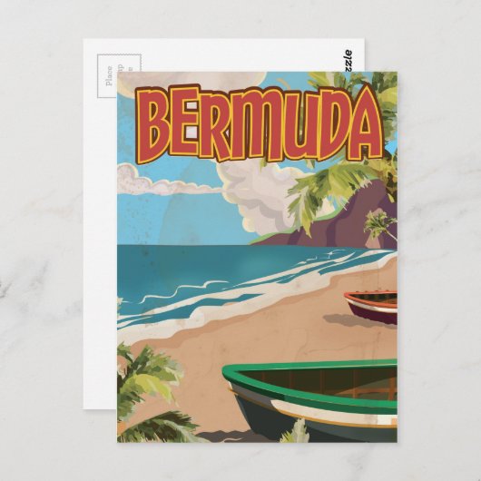 Bermuda  leuke reisposter afdrukken briefkaart (Voorkant / Achterkant)