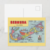 Bermuda Map Briefkaart (Voorkant / Achterkant)