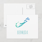 Bermuda Map Briefkaart (Voorkant / Achterkant)