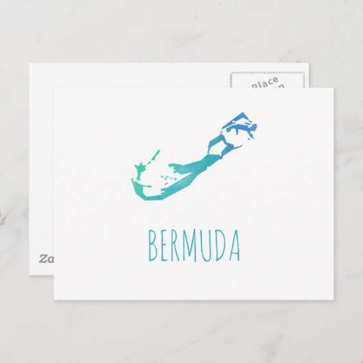 Bermuda Map Briefkaart (Voorkant / Achterkant)